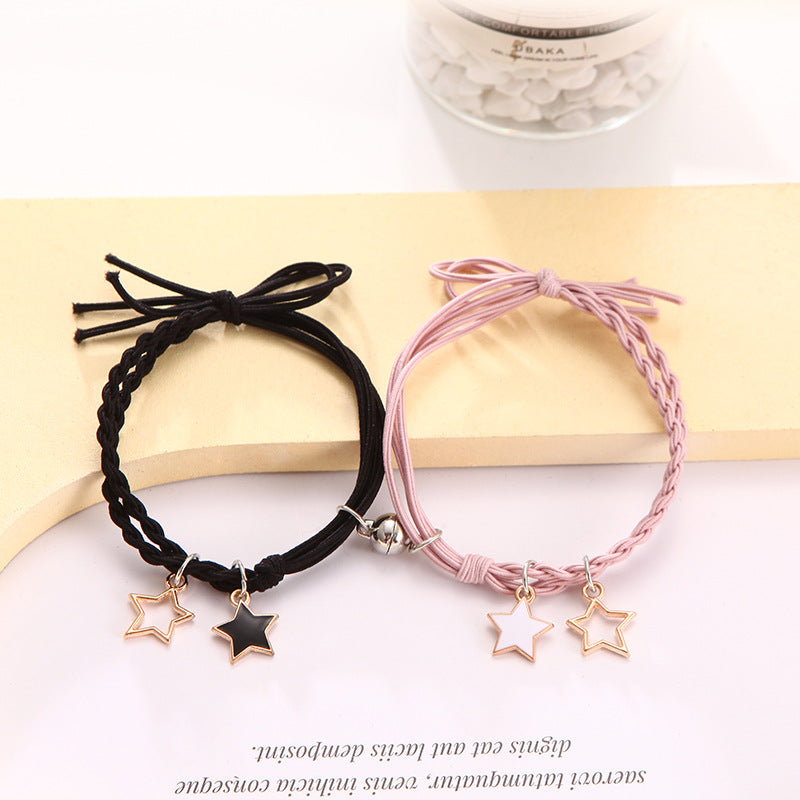 Paire de bracelets en caoutchouc pour couple féminin, pour petit ami