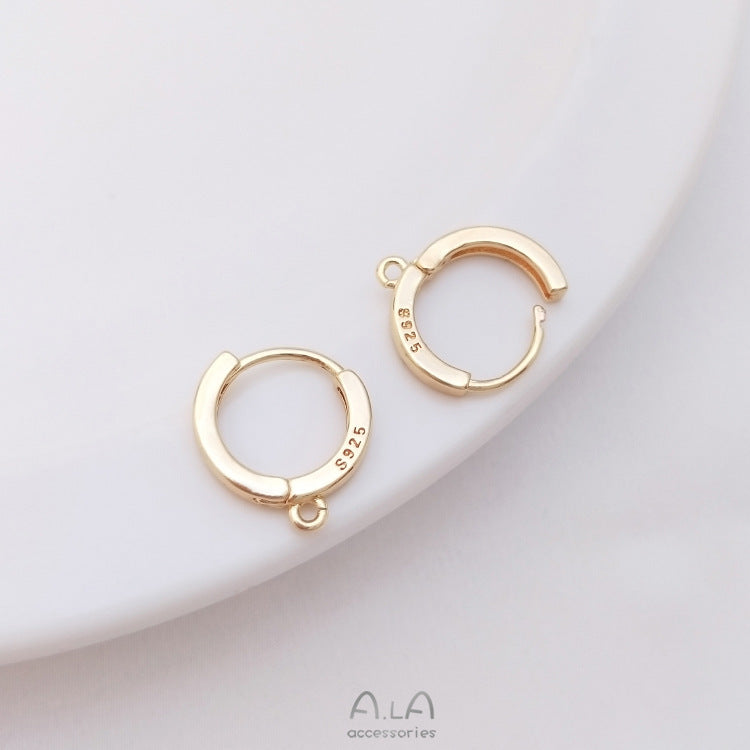 Gold-plated Color Retention Flat Ear Round Band Earrings