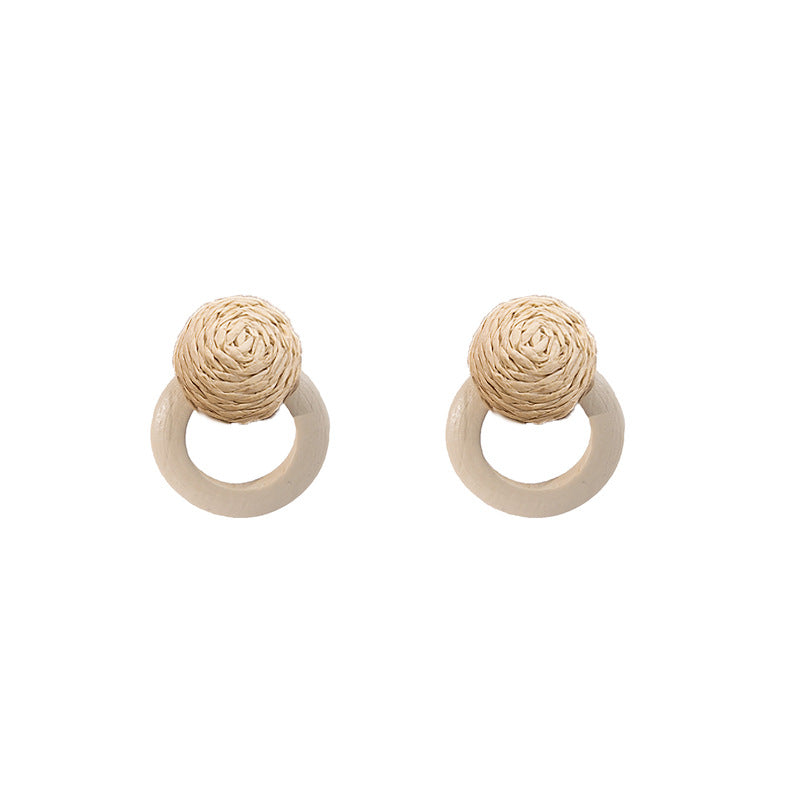 Simple Round Color Matching Eardrops Hollow Rings