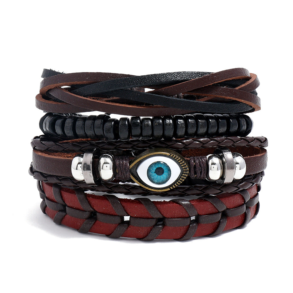 Women's & Men's & Simple Retro Set Braided Leather And Bracelets