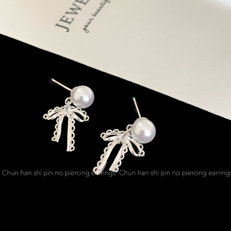 Women's Exquisite Versatile Lace Bow Pearl For Niche Personality Rings