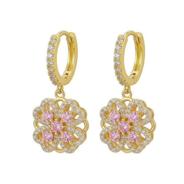 Rotating Degree Rotation Heart-shaped Zircon Clavicle Rings