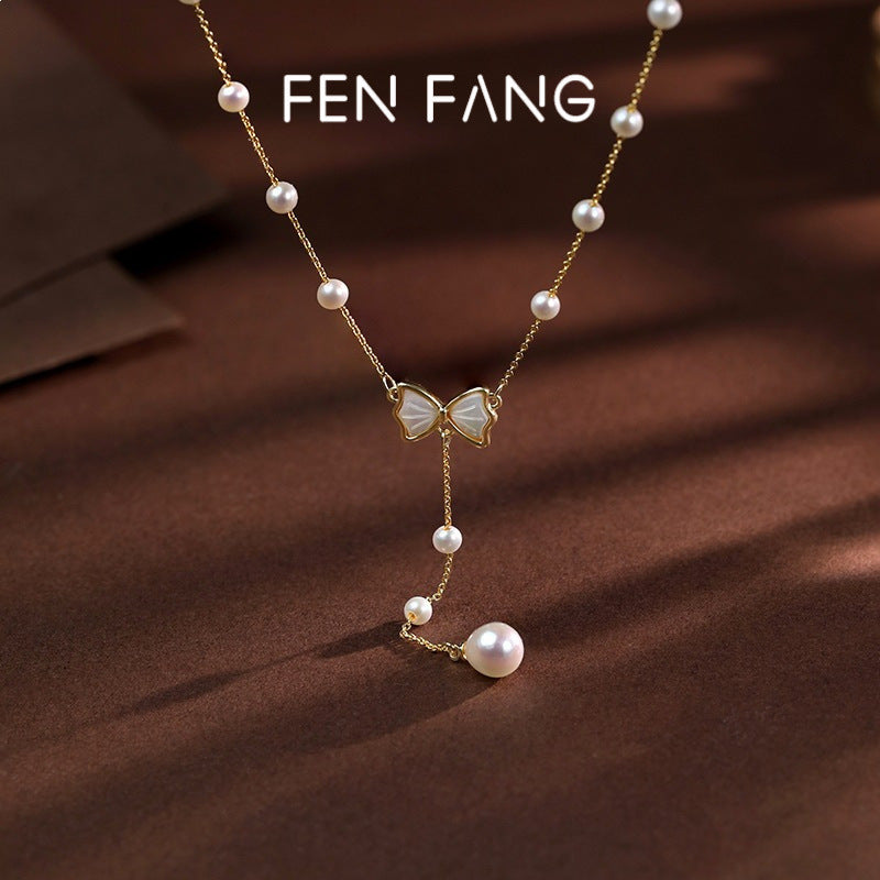 Water Pearl Starry Sky Personality High Sense Clothes Necklace