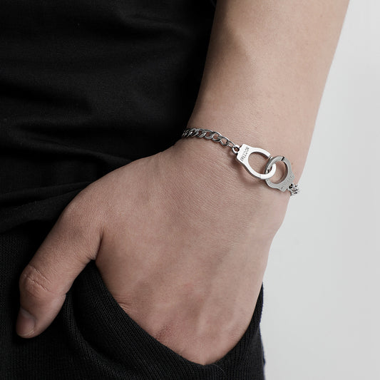 Bracelets de menottes créatifs de style froid à chaîne épaisse pour hommes