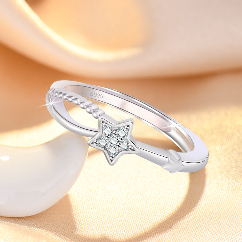 Light Luxury Hollow Star Micro Inlaid Rings