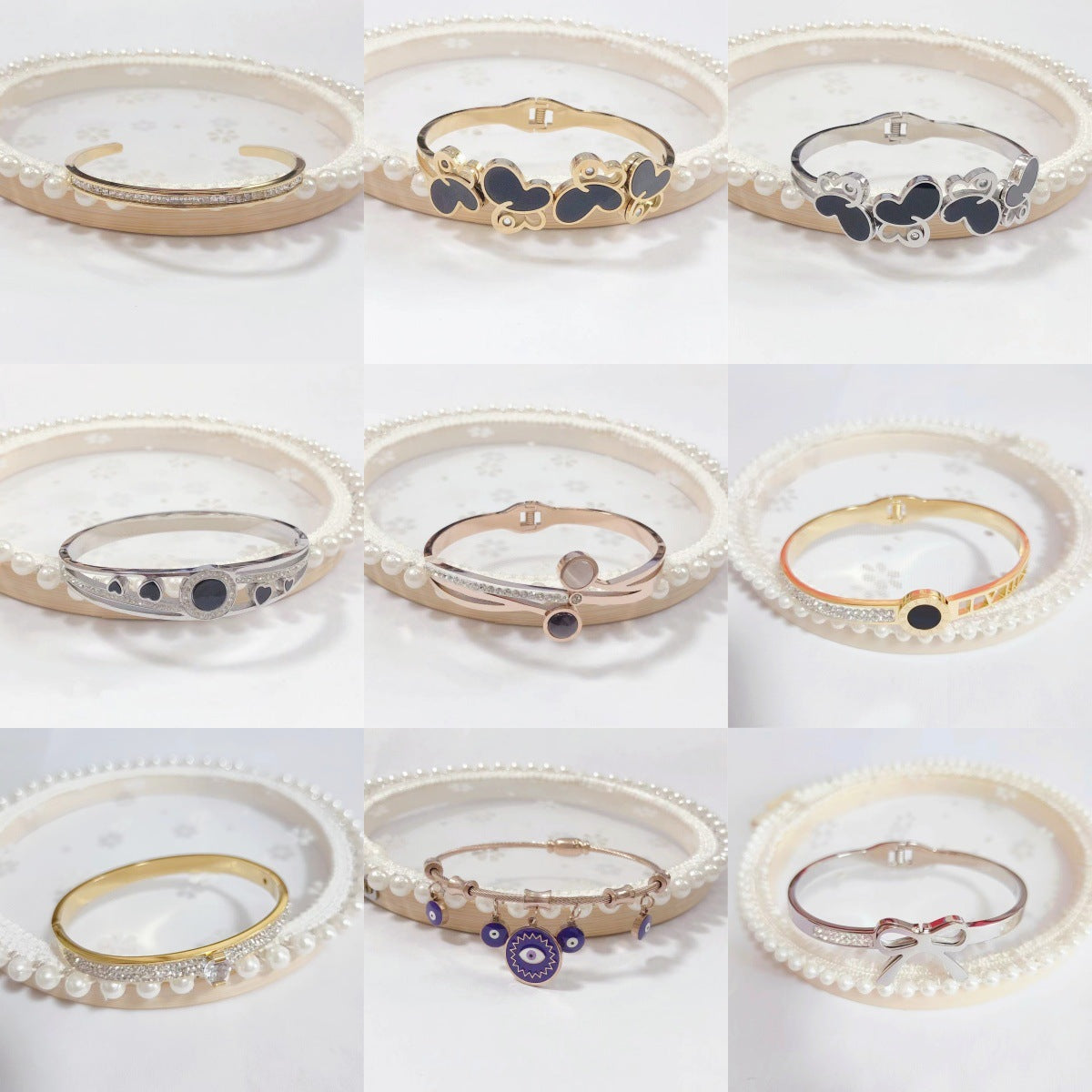 Women's Offer Simple Titanium Steel High Quality Color Retention Personality Shaped Bracelet