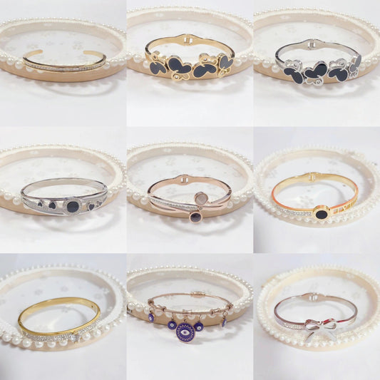 Women's Offer Simple Titanium Steel High Quality Color Retention Personality Shaped Bracelet