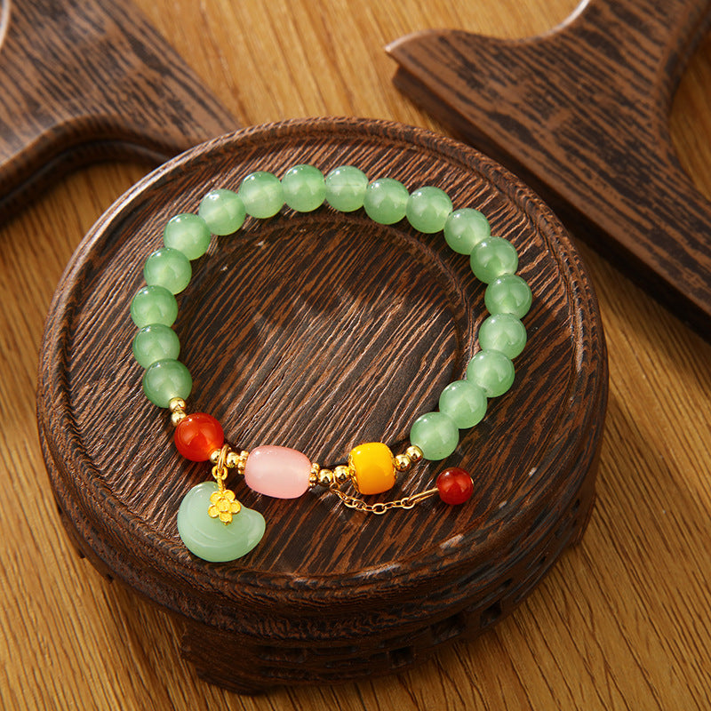 Stil Bunte weibliche String-Armbänder aus Jade-Imitationsmaterial