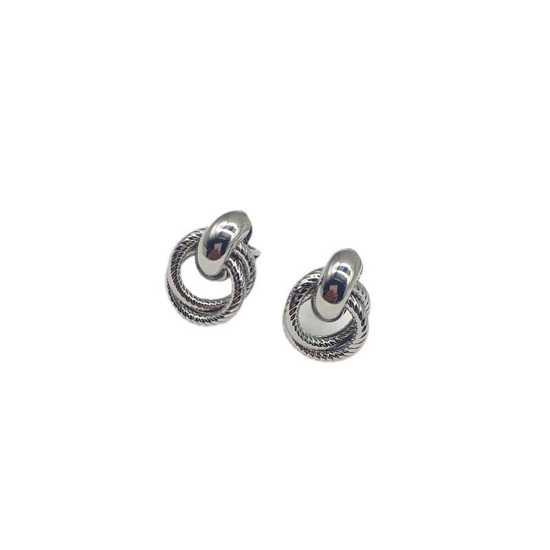 Geometric Staggered Circle Clips Elegant Metal Frosty Style High-grade Ear Clip