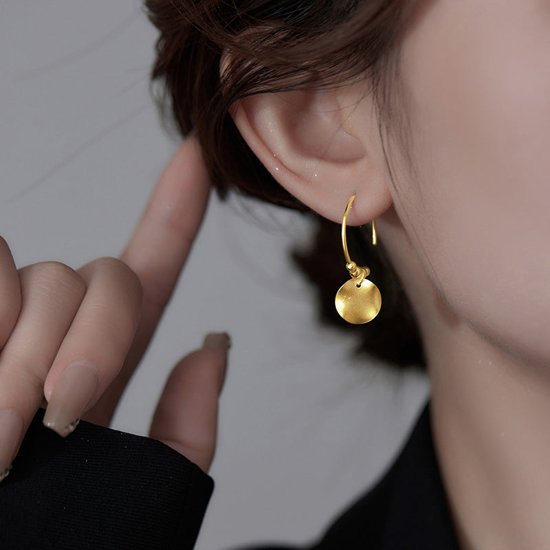 Retro French Shaped Exaggerated Geometry Pleated Earrings