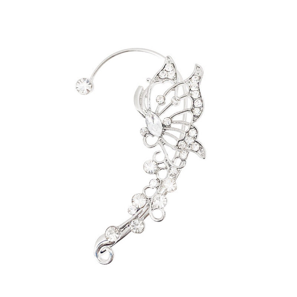Women's Pierced Sier Elf Butterfly Unique Design Trendy Light Earrings