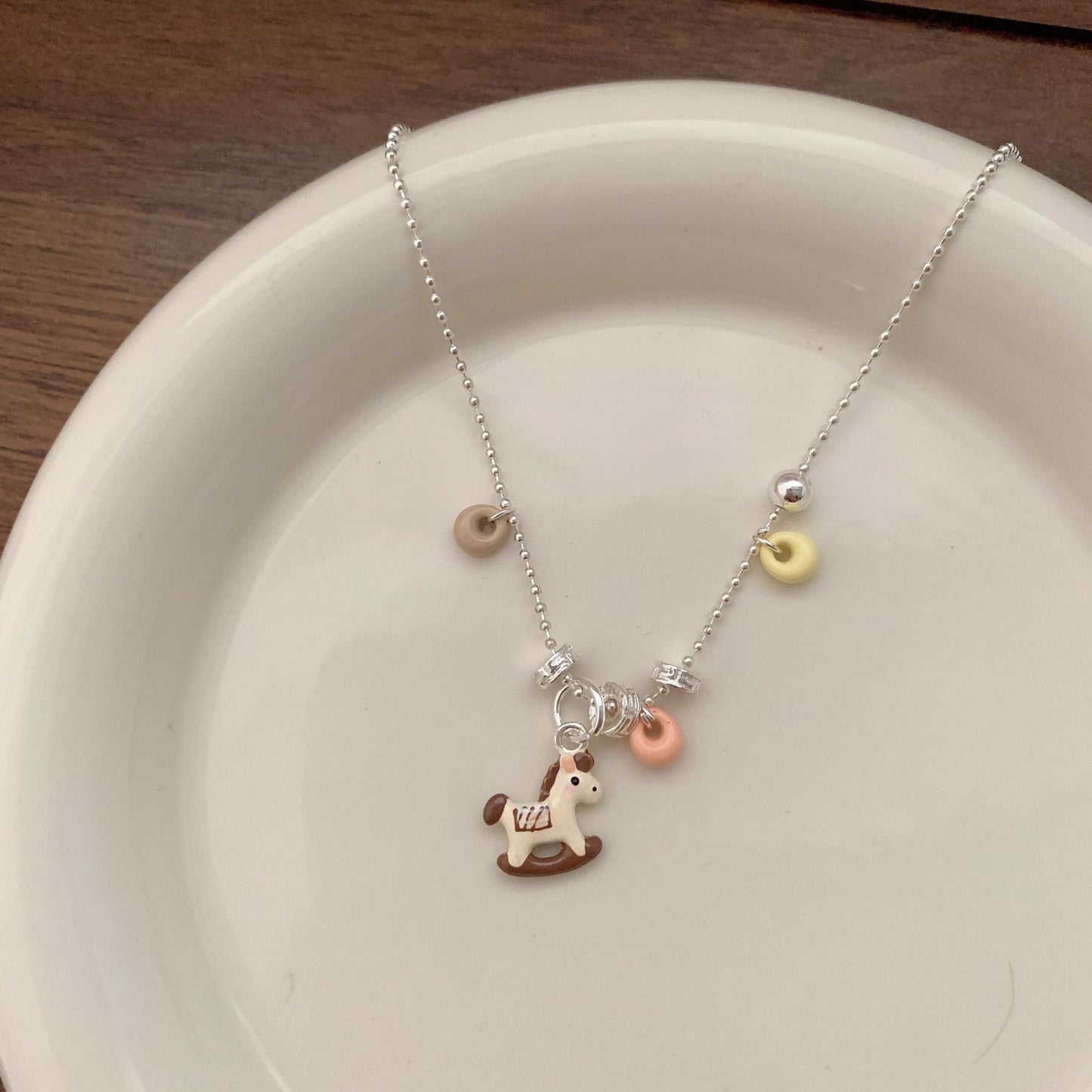 Children's Dopamine Colored Drip Glaze Pony Female Sweet Exquisite Cute Clavicle Necklace