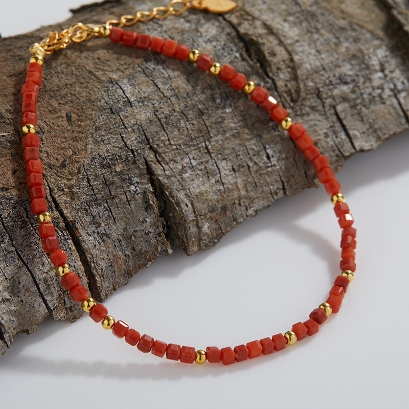 Bracelets en pierres précieuses d'agate rouge du sud pour femmes, bons bracelets