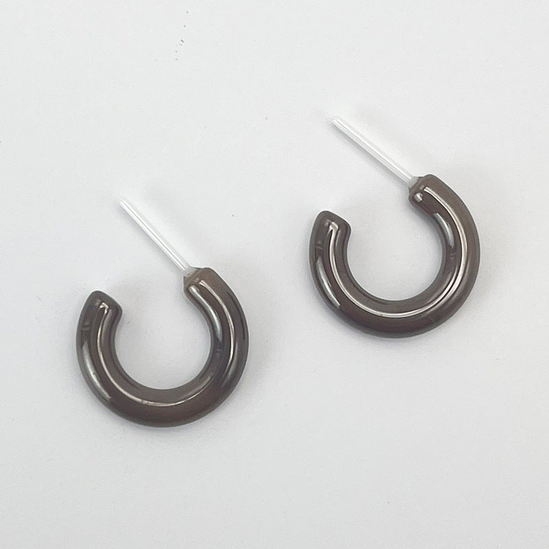 Simple Type Biological Ceramic Ear Integrated Porcelain Zirconia Earrings