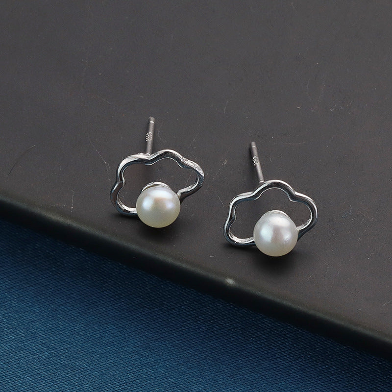 Boucles d'oreilles de luxe coréennes en argent Sterling pour femmes, perles de nuage