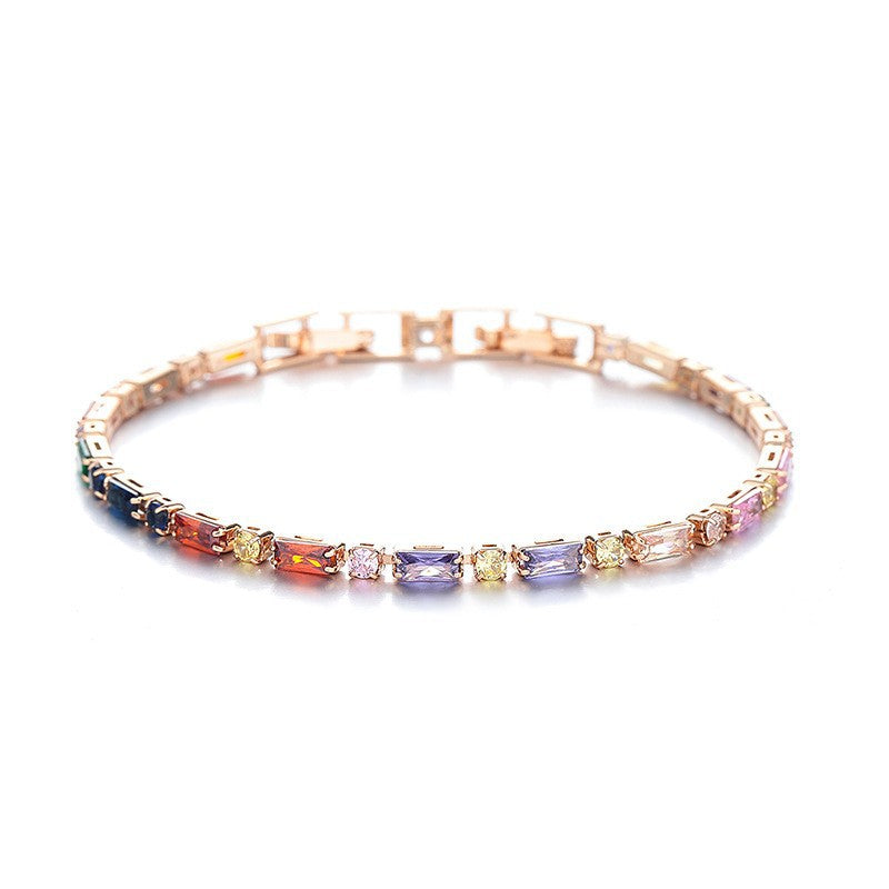 Women's Copper Plated Real Gold Zirconium Candy Bracelet