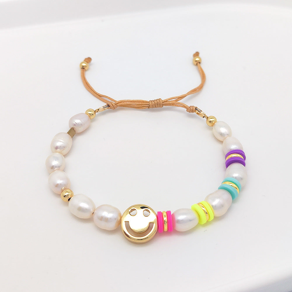 Bracelets en perles naturelles pour femmes, Style vacances, chaîne à double nez de cochon