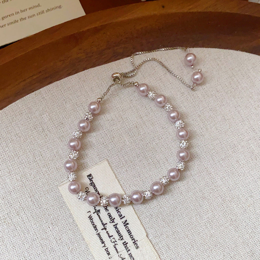 Women's Zircon Pearl Bee Buckle French Vintage Court Bracelets