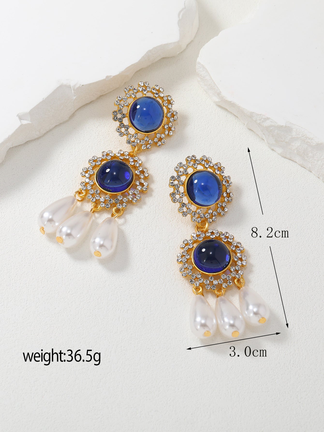 Style Gem Series Geometric Square Water Stud Earrings
