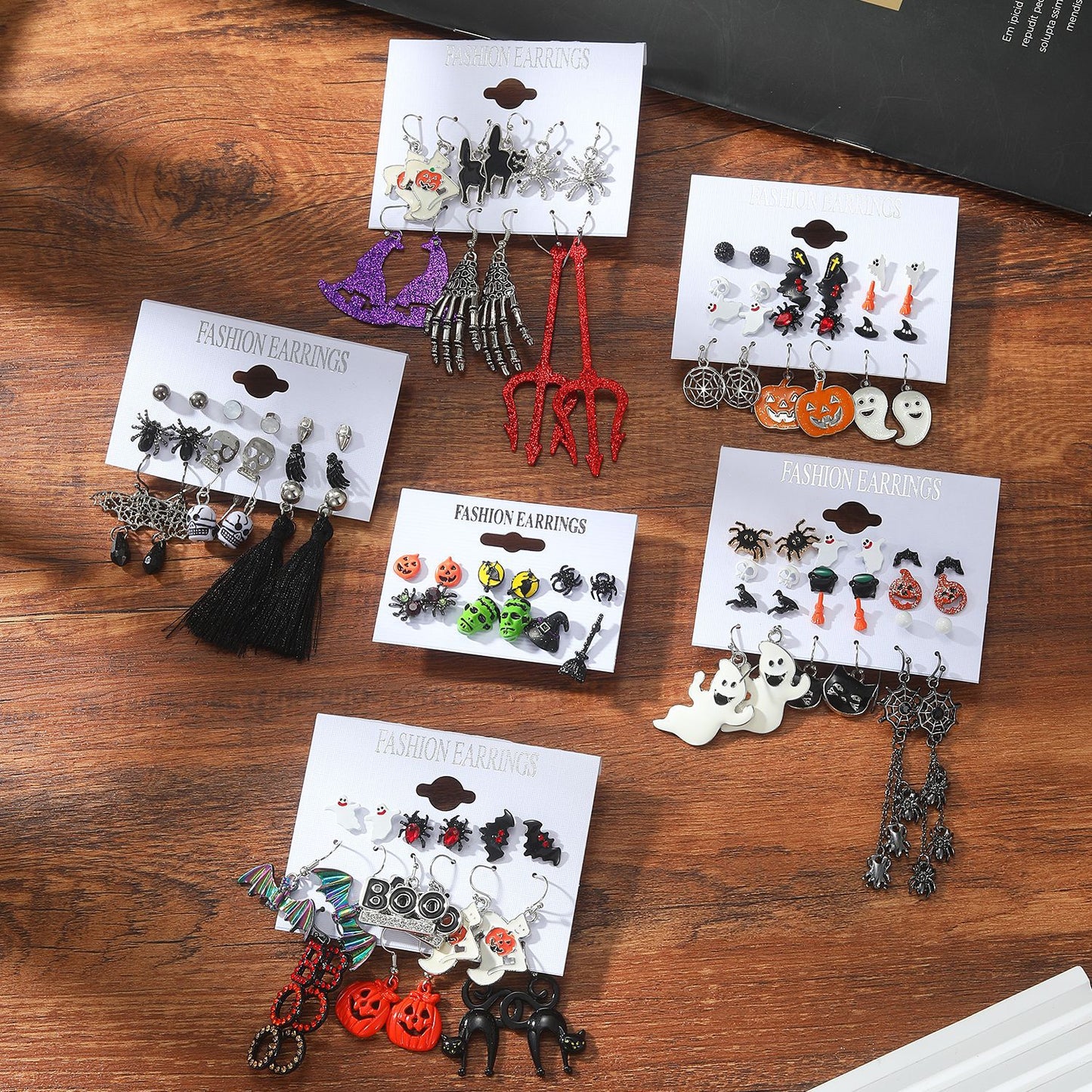 Halloween Personalized Niche Dripping Bat Spider Earrings