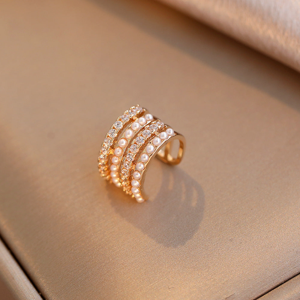 Inlaid Zircon Shaped Light Luxury Design Ear Clip