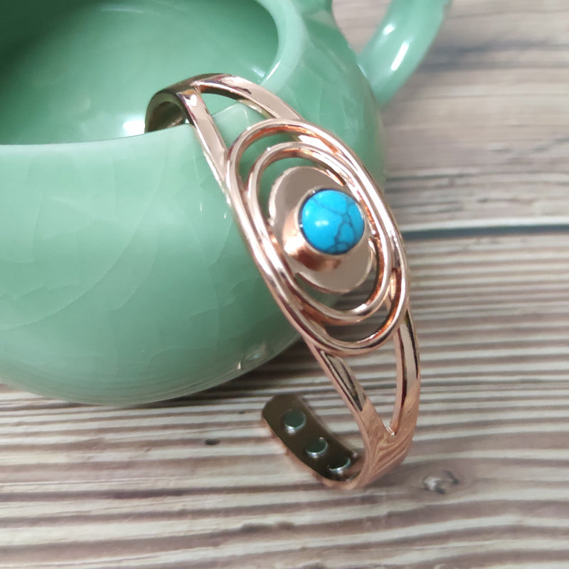 Wholesale Pure Copper Circle Middle Blue Bracelet