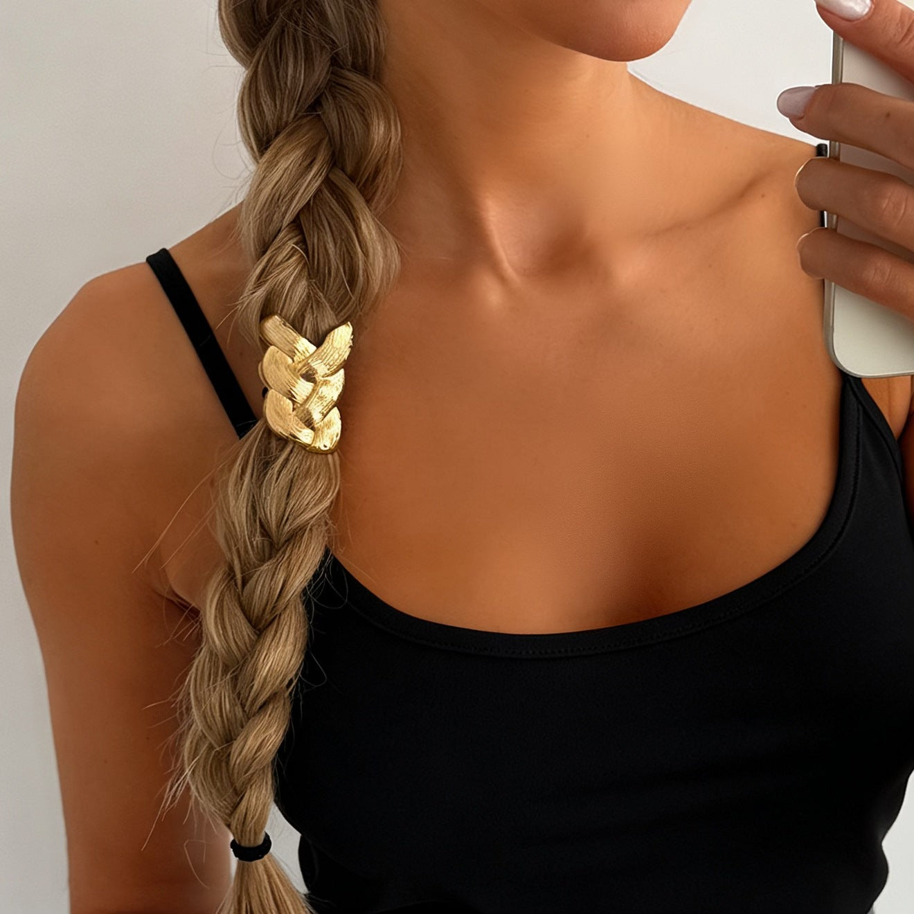 Simple Elegant Hair Light Luxury Minority Twist Braid Necklace