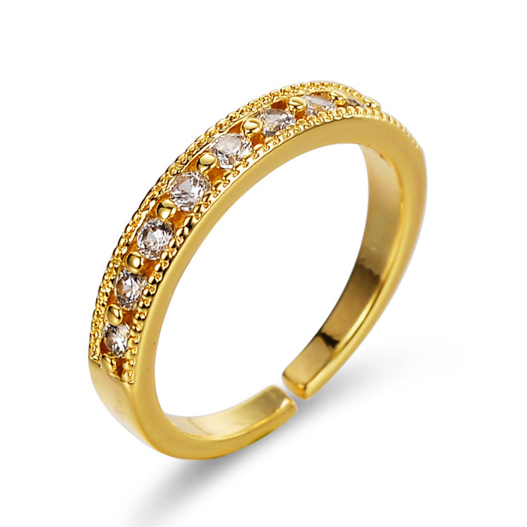 Light Luxury Niche Design Diamond Open Rings