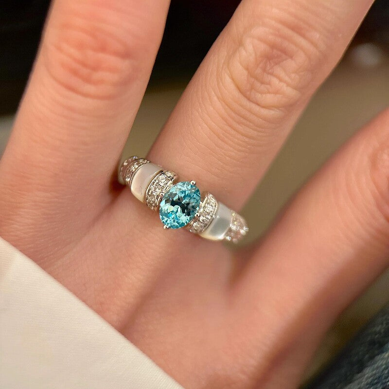 Mist Shell Diamond Female Dopamine White Light Luxury Temperament High-grade Rings
