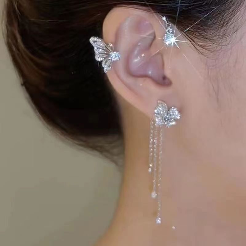 Versatile Butterfly Flower Hook Niche Tassel Ear Clip