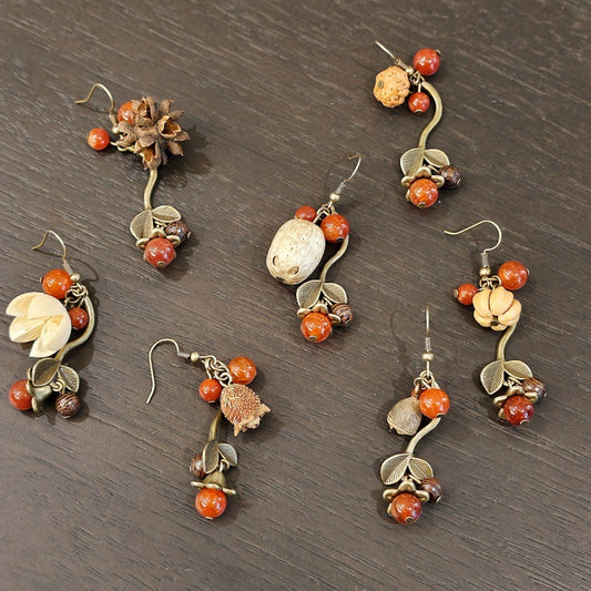 Handmade Plant Fruit Mori Style Chinese Hawthorn Artistic Rings