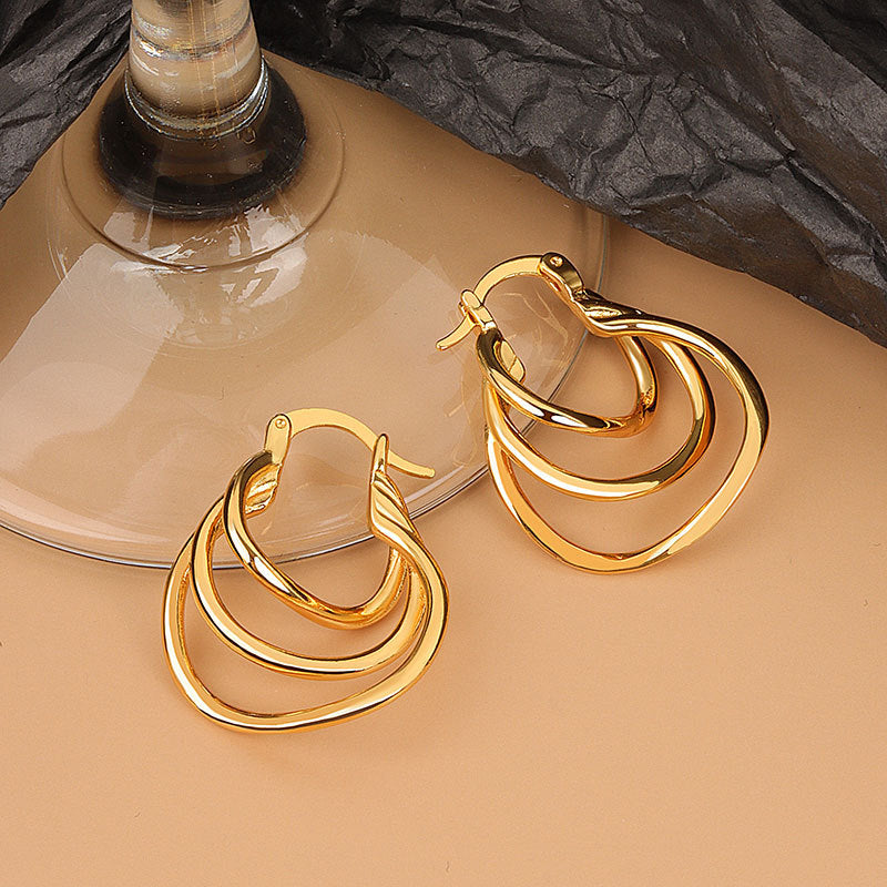 Niche Design Simple And Light Luxury French Earrings