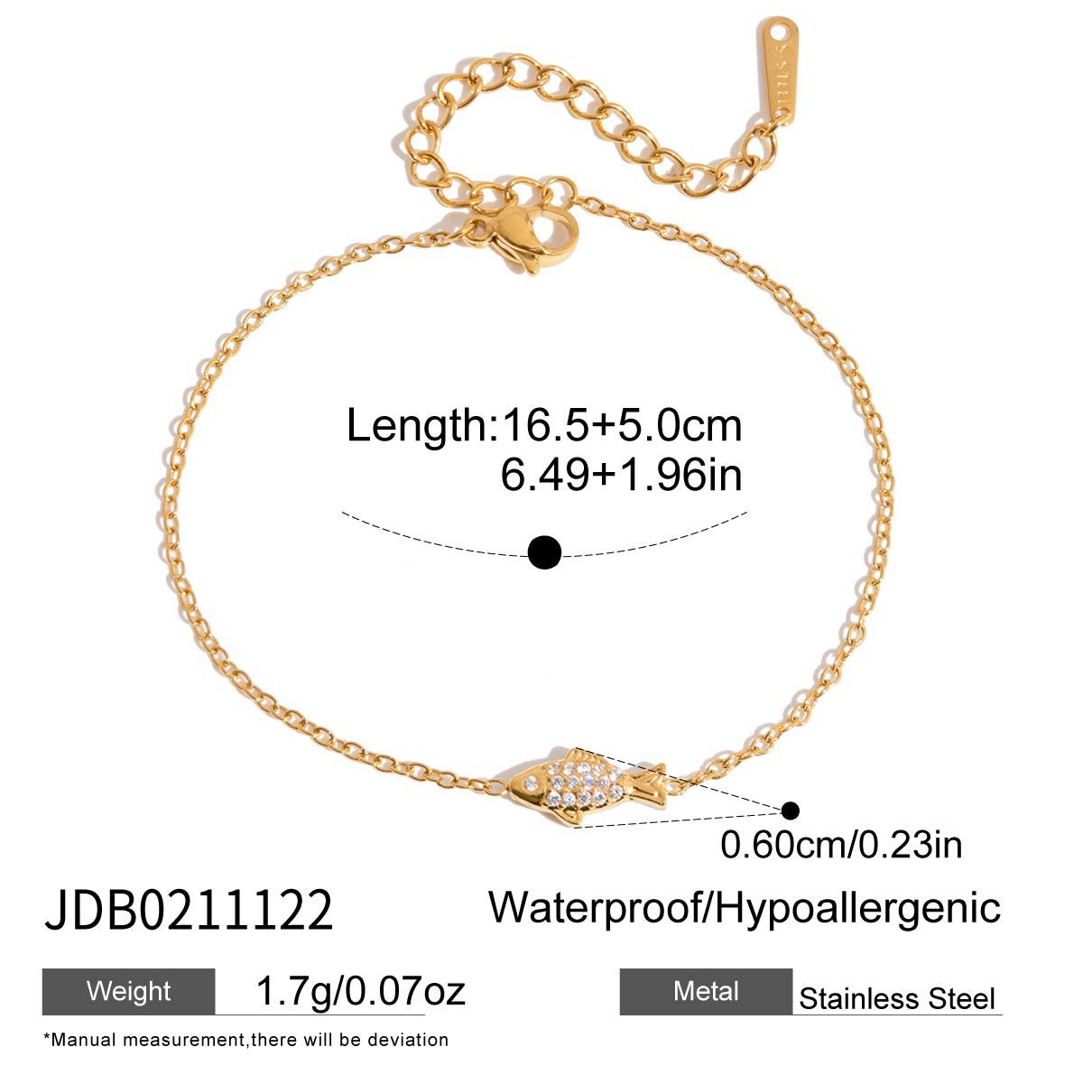 Gold Stainless Steel Zircon Marine Light Luxury High Sense Bracelets