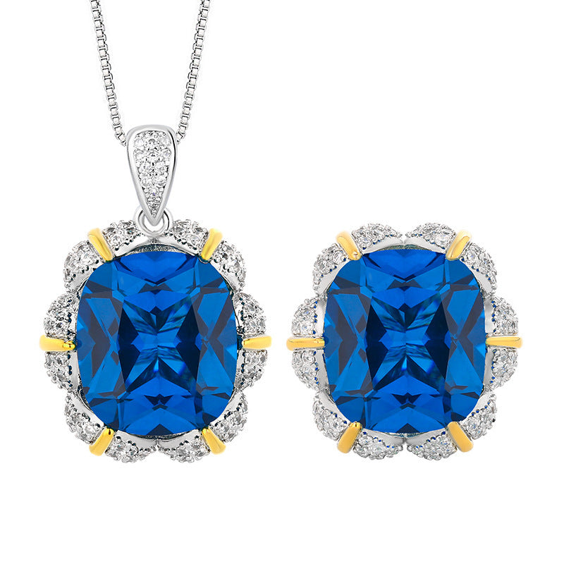 Women's Of Blue Cube Sugar High Sense Jewelry Set