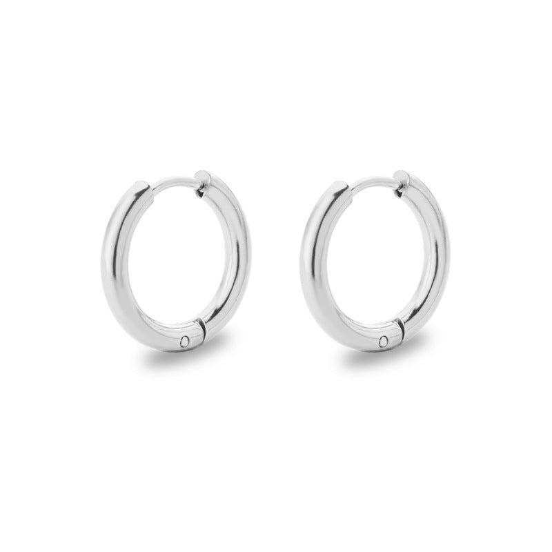 Titanium Steel Stainless Coil Trendy Arc Glossy Ear Buckle