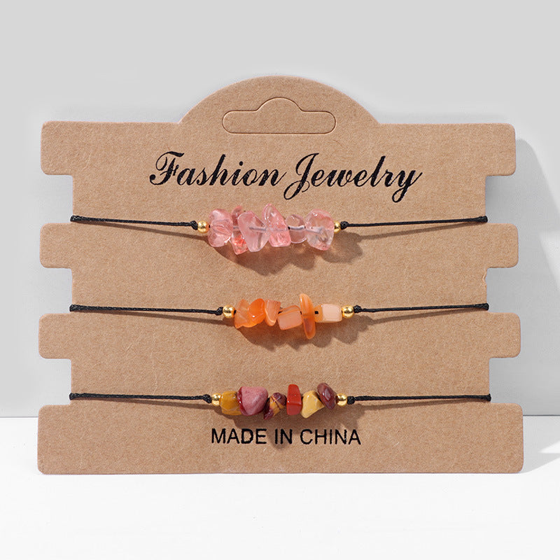 Natural Crystal Gravel Female Irregular Rough Stone Bracelet
