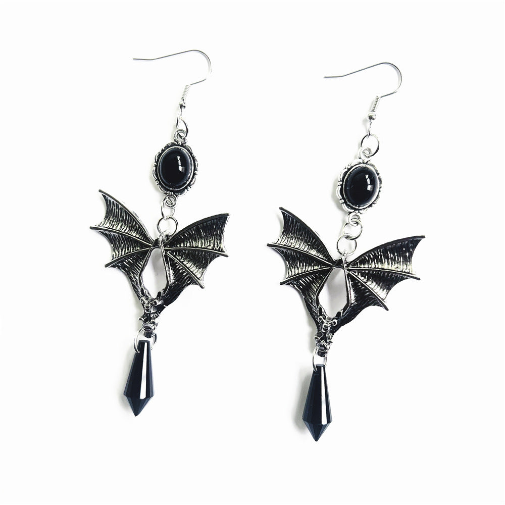 Punk-Stil Schmuck Gothic Fledermaus rote Ohrringe