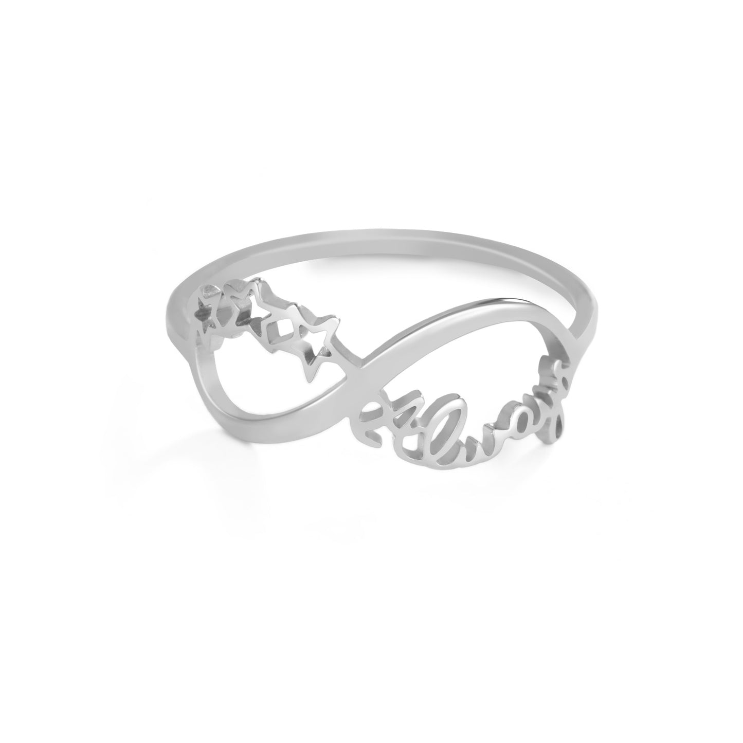 Women's Stainless Steel Gold Love Star Eternal Power Ring