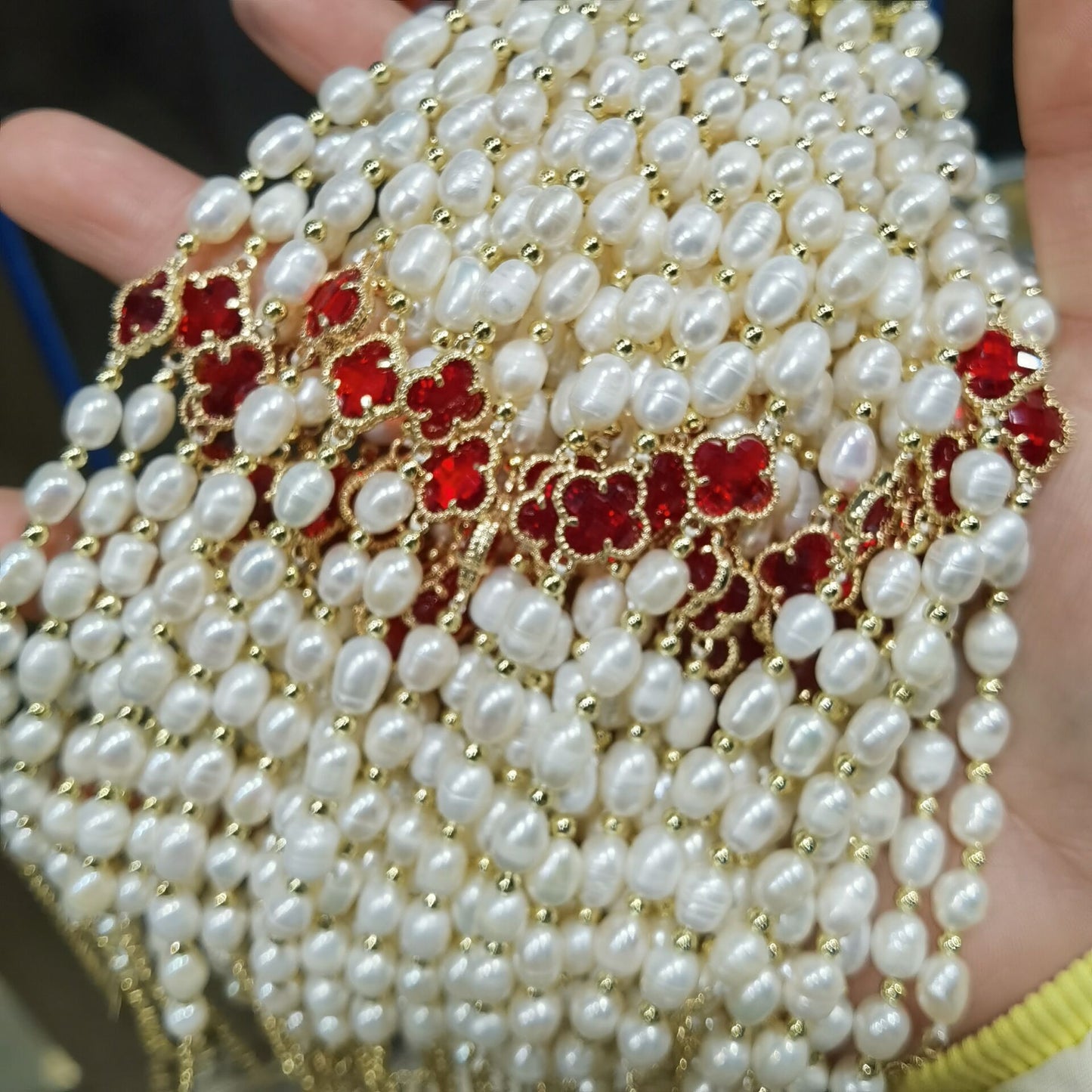 Bracelets de bijoux à main naturels en perles d'herbe