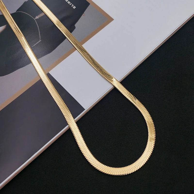 Women's & Men's Fine Jewelry Gold Plated Blade And Flat Necklaces