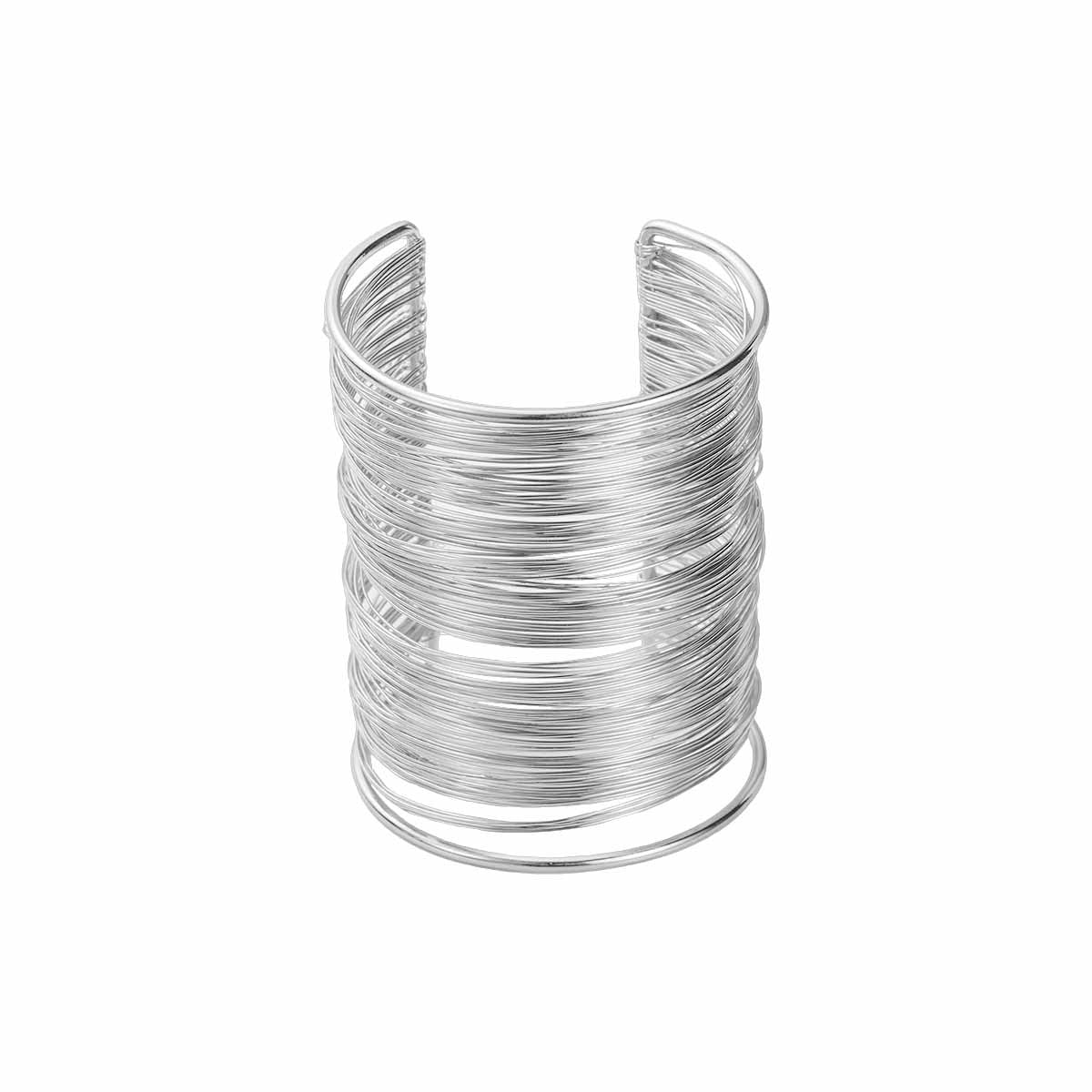 Women's Exaggerated Metal Texture Iron Wire Open Wide Bracelets