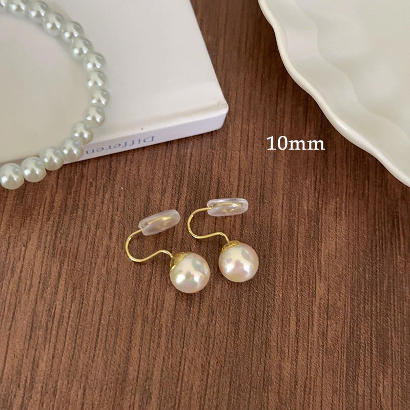 Shell Pearls Mosquito Coil Ear Clip Sier Pearl Stud Earrings