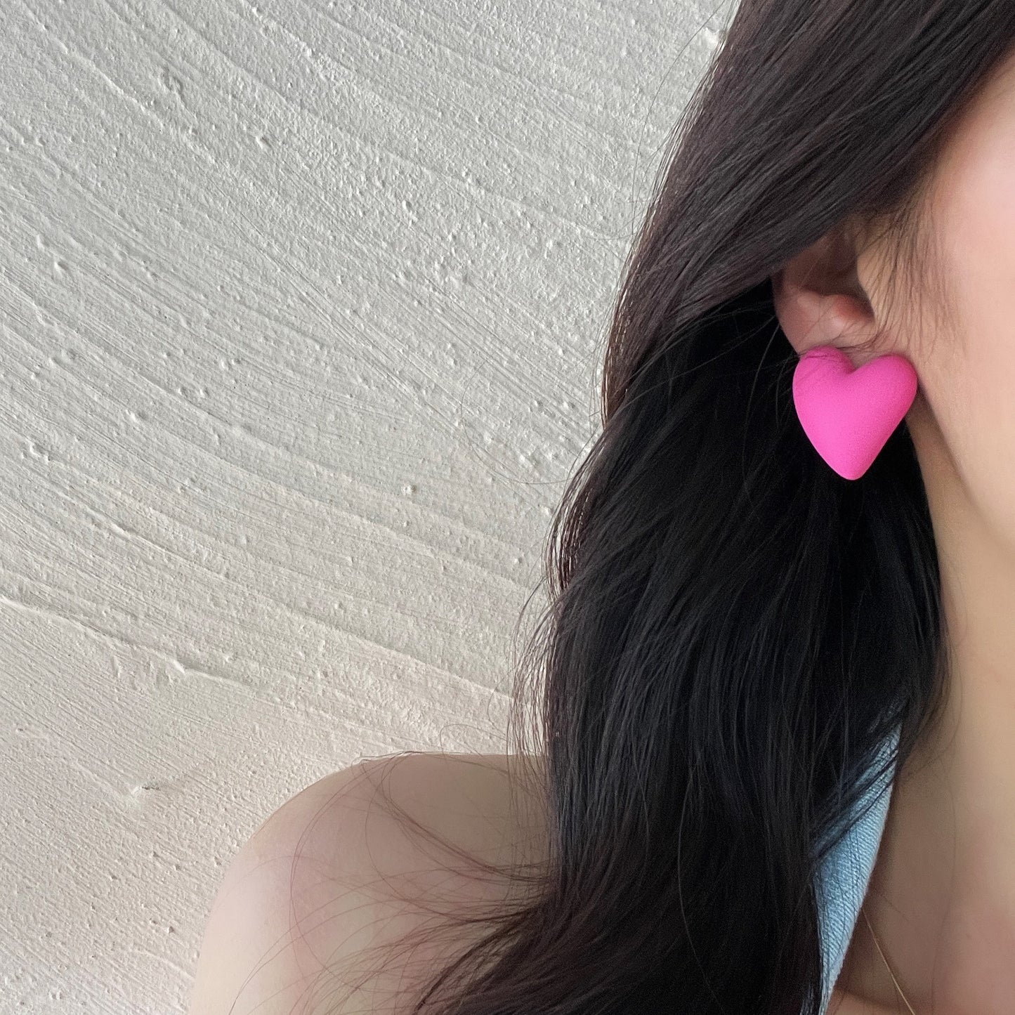 Ear Spray Paint Acrylic White Simple Stud Earrings