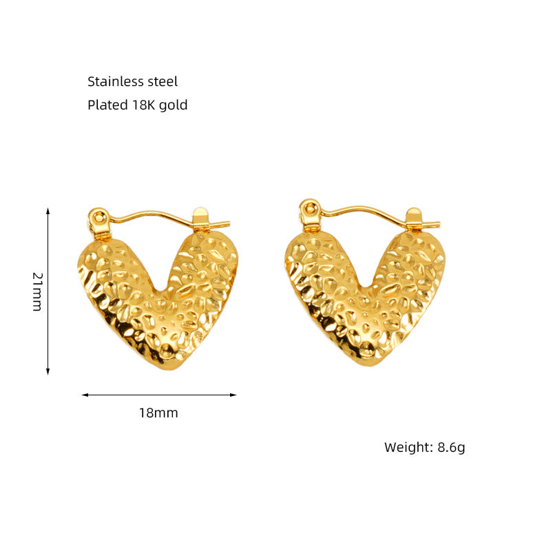 High-grade Stainless Steel Gold-plated Retro Design Earrings