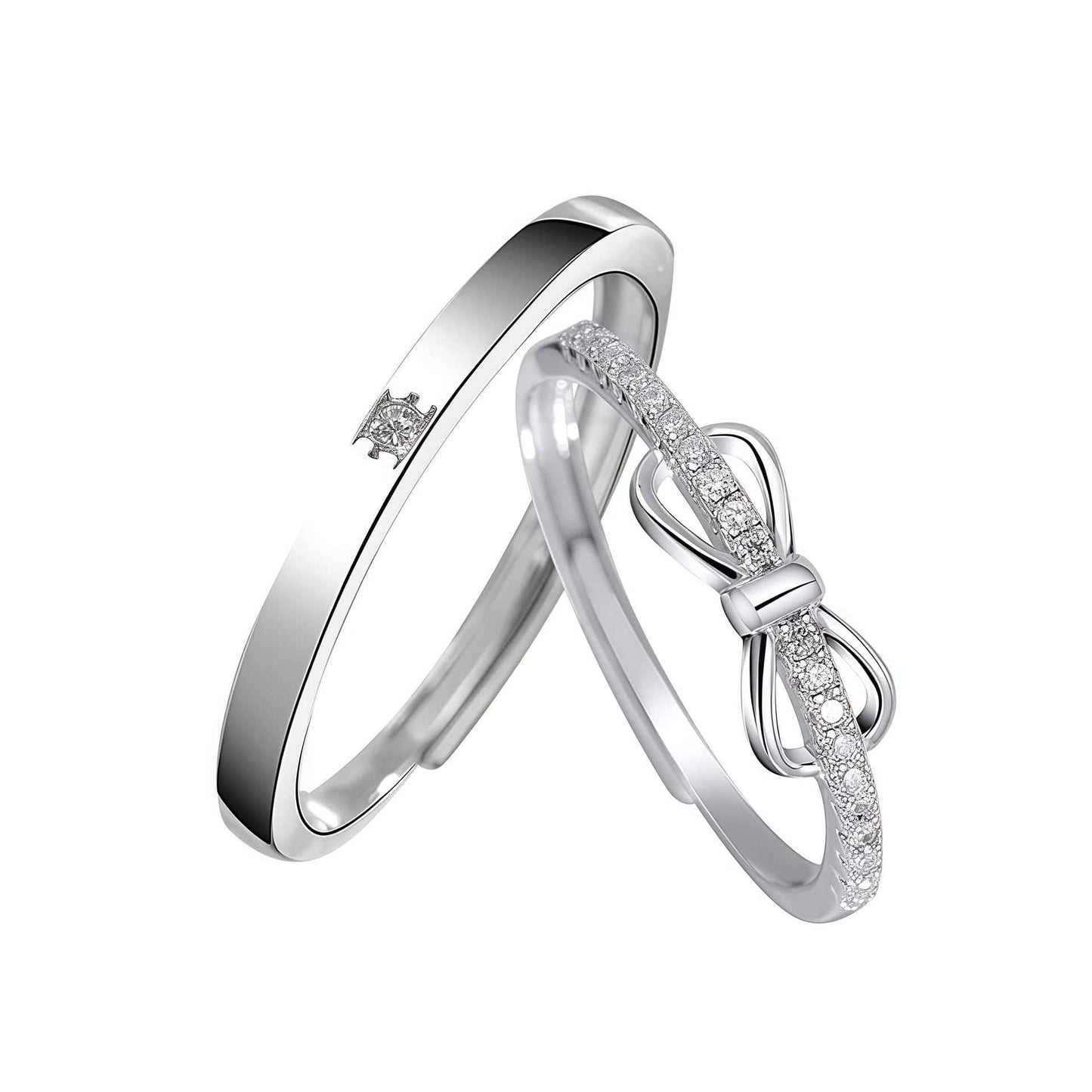 Women's & Men's Gold Plated Couple Pair Of Open Ring