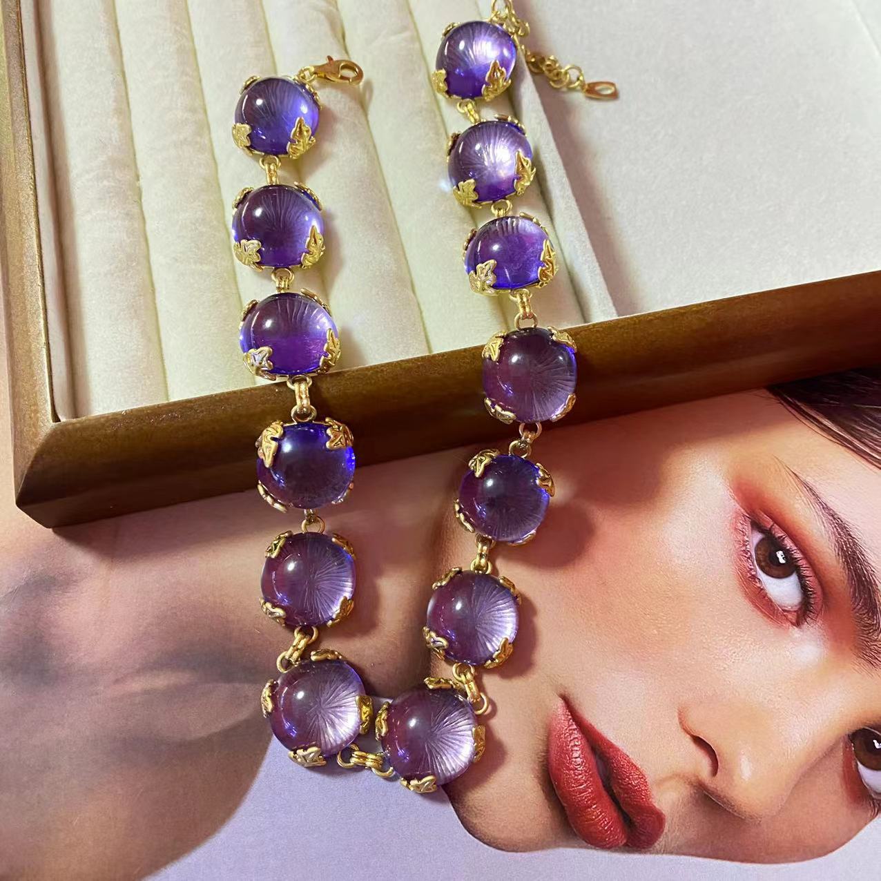 Ear Western Court Glaze Retro Temperamental Jewelry Set