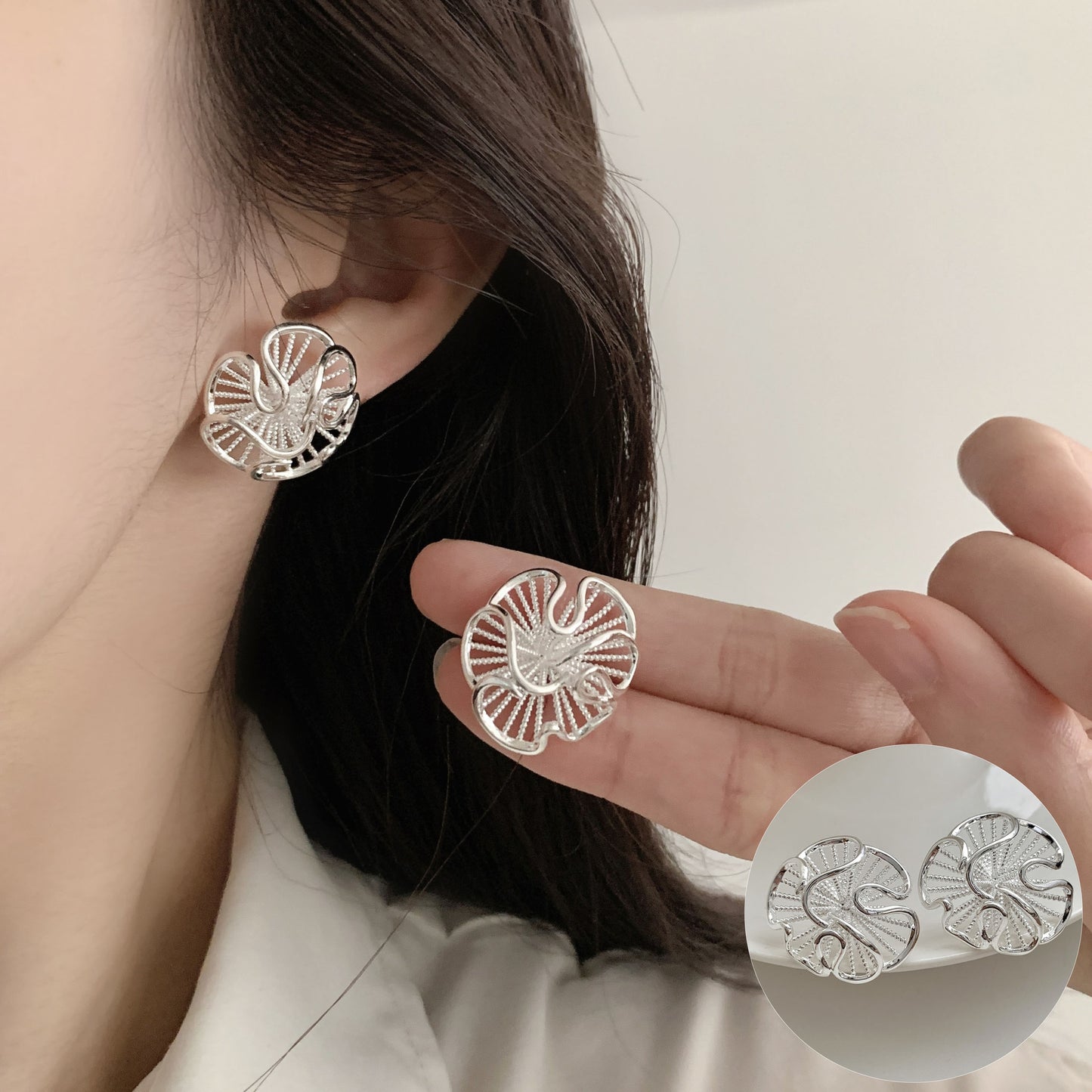 Love Heart Female Retro Fashion Personalized Sweet Cool Peach Earrings