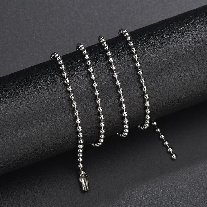 Titanium Steel Round Beads Chain Ball Necklaces