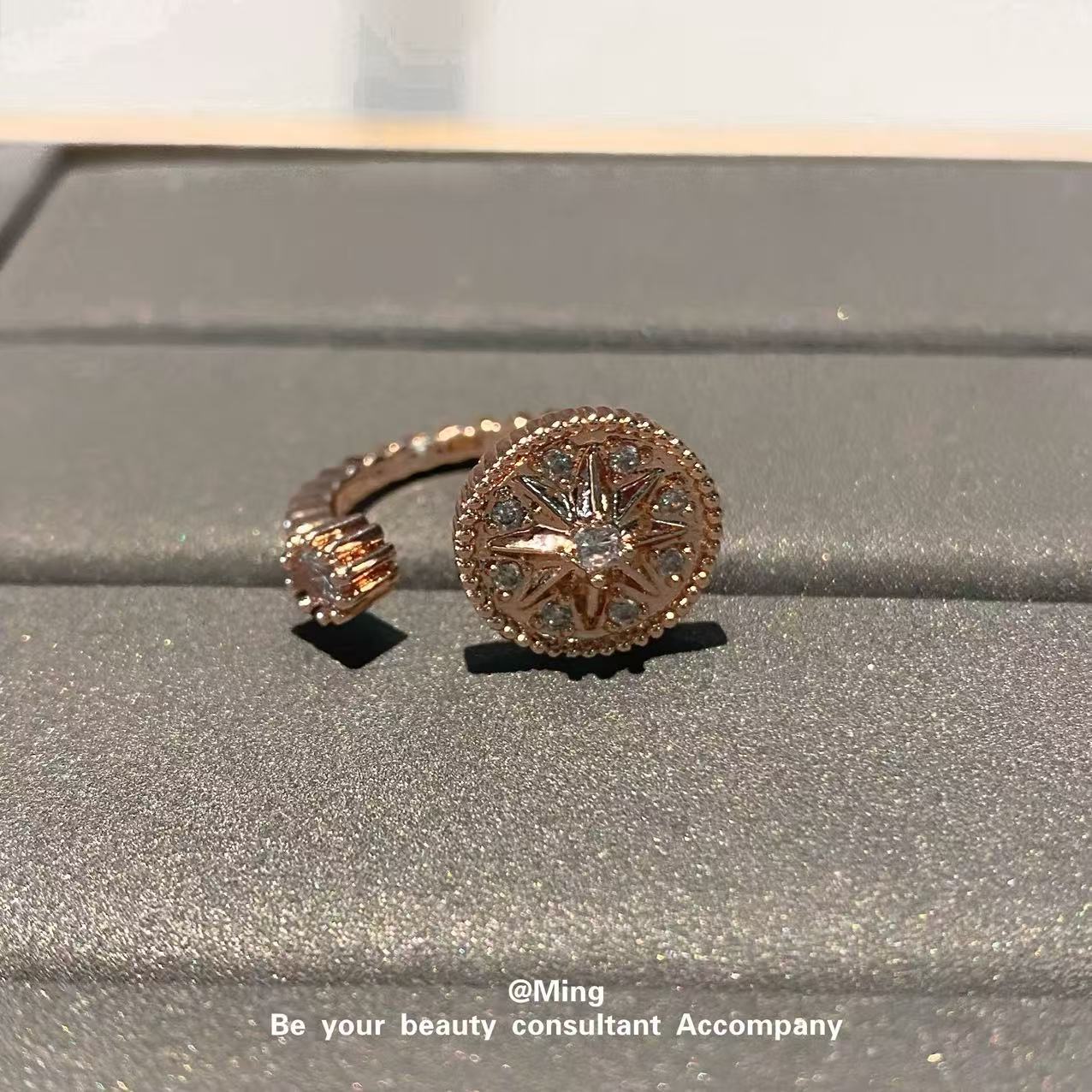 Eight Awn Star Sun Gourd Minimalist Exquisite Opening Minority Ring