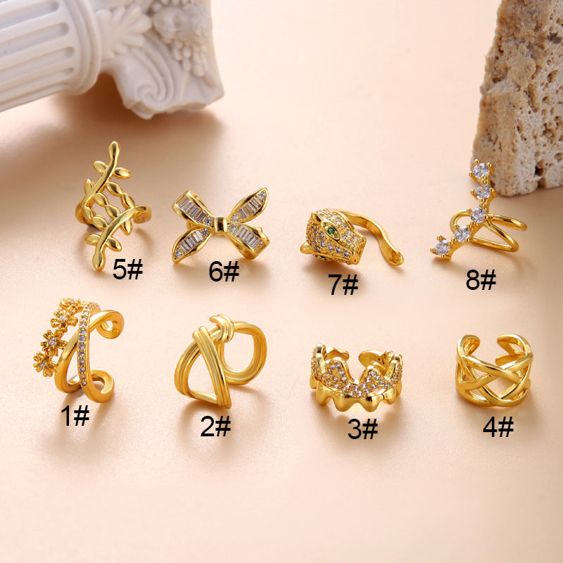 Fashion Personality Micro Inlaid Zircon Cartilage Without Ear Clip